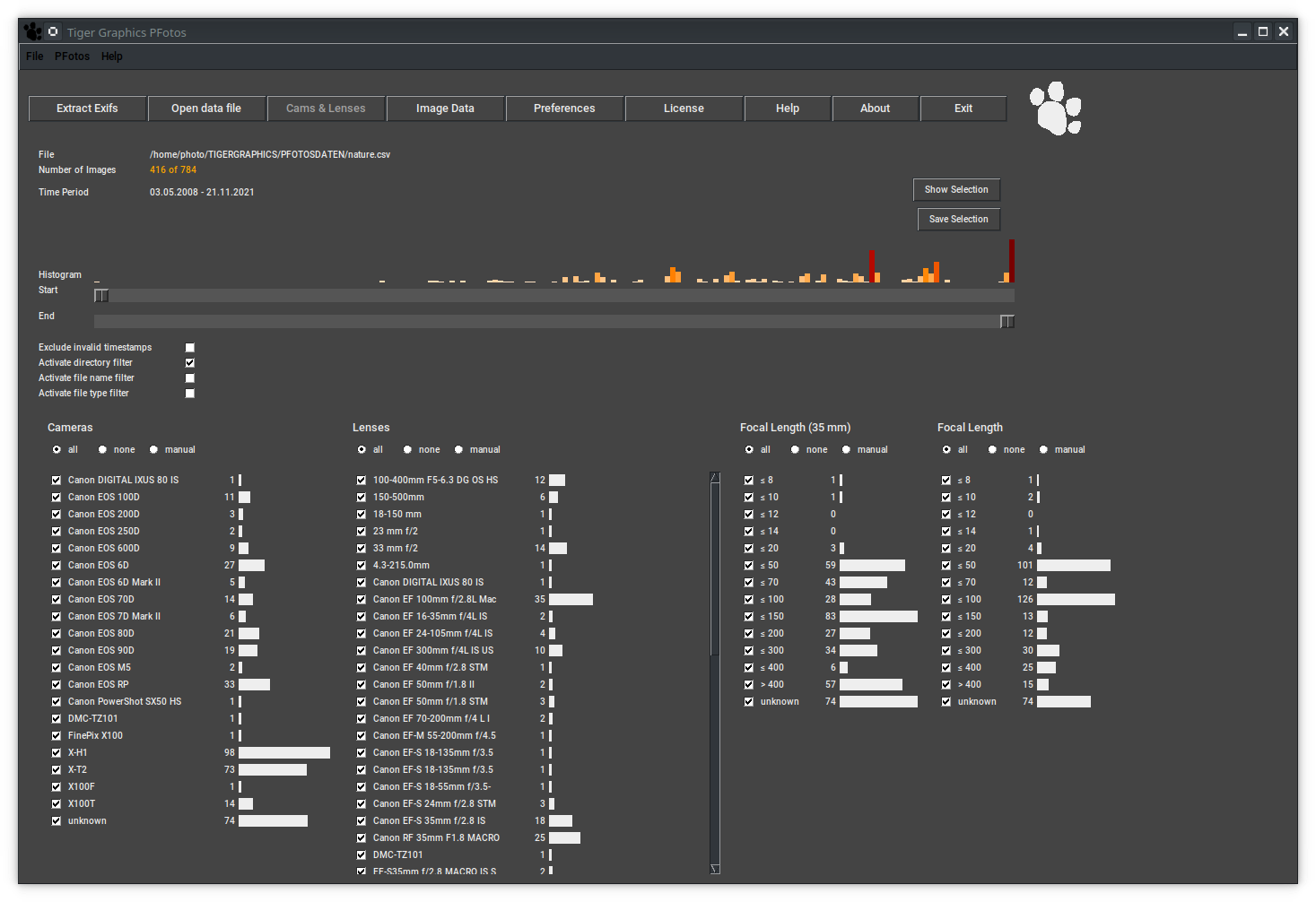 Exclusion of images in defined directories