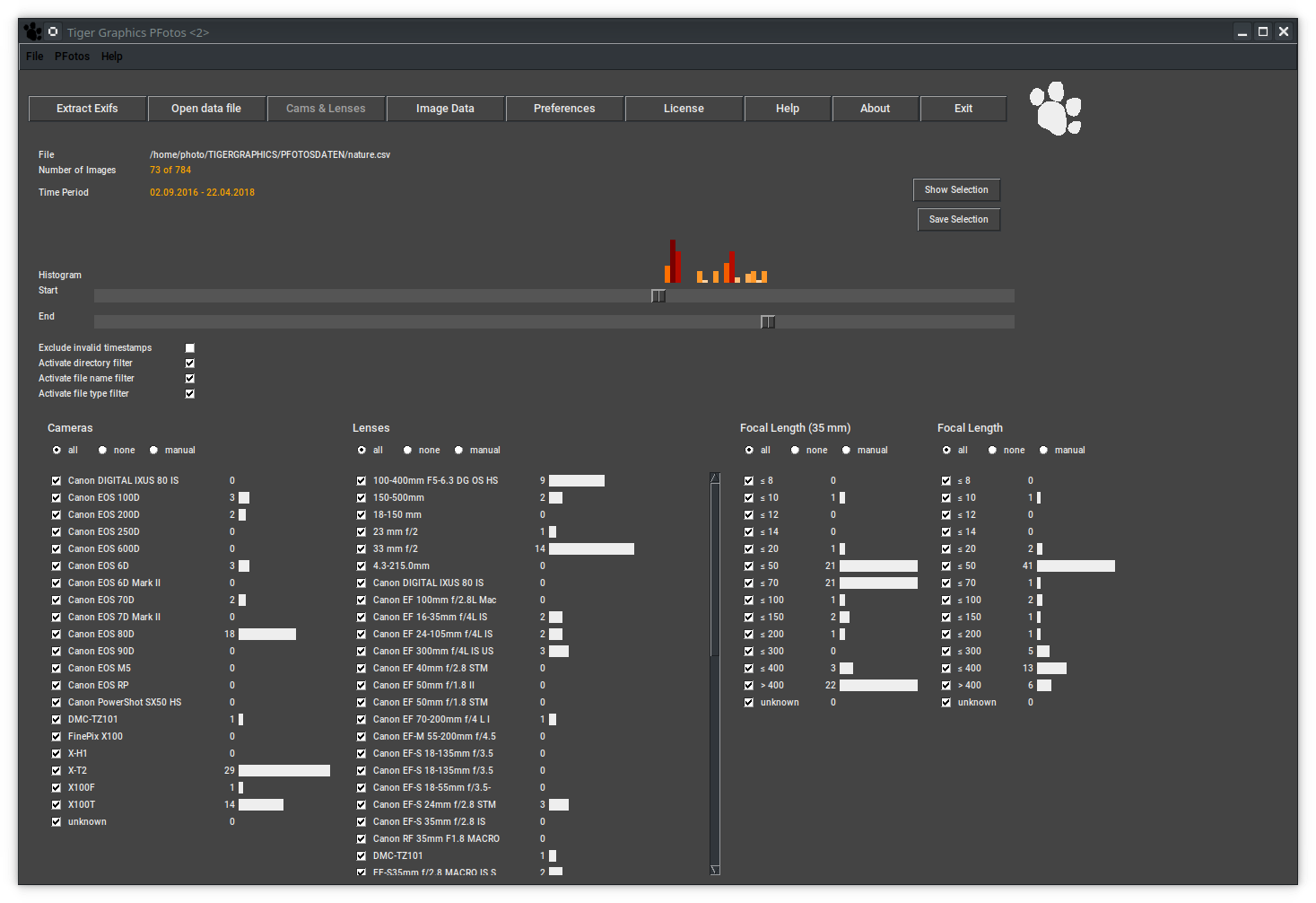 Selection by time period